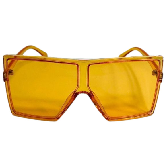 6072 | Orange Square Unisex Sunglasses - Picture 1 of 5
